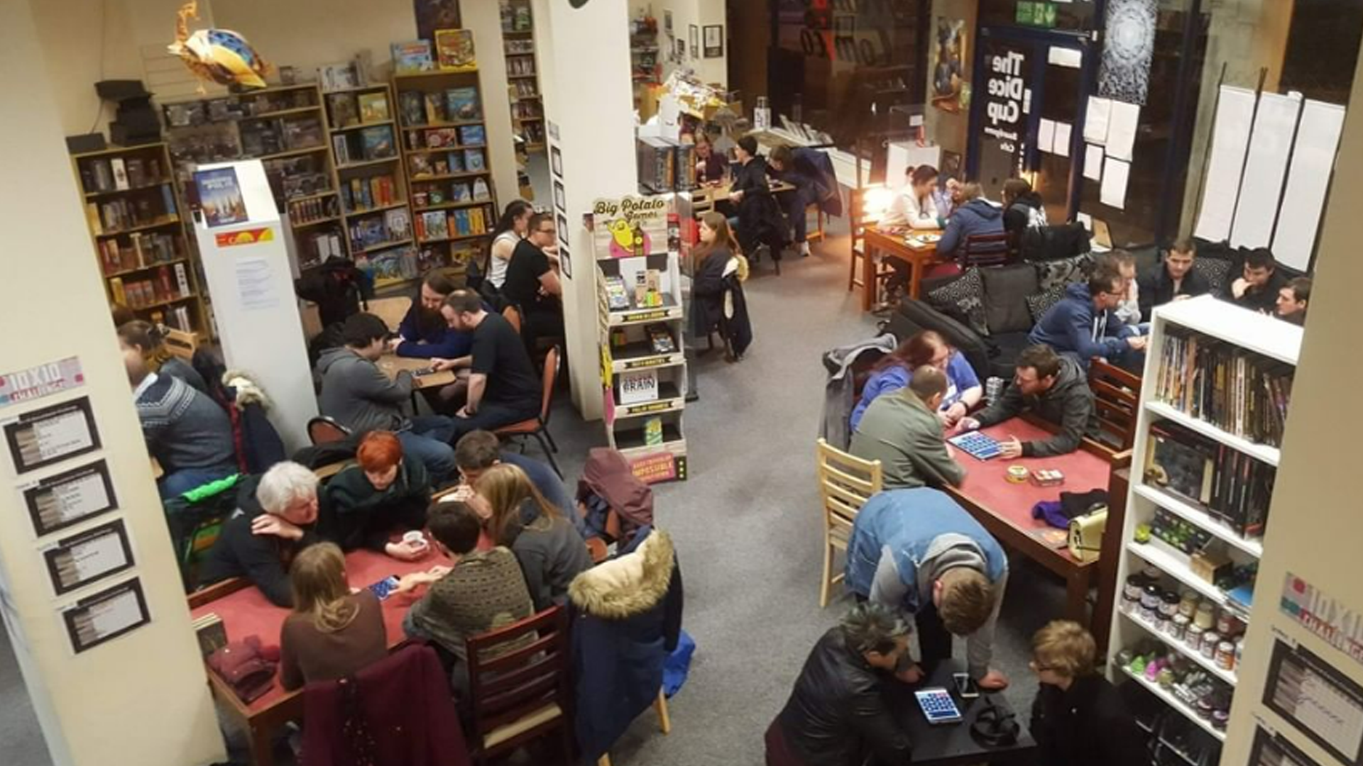 The inside of The Dice Cup board game cafe