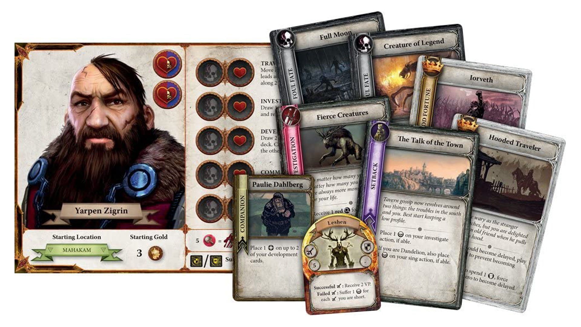 The Witcher: Adventure Game board game cards