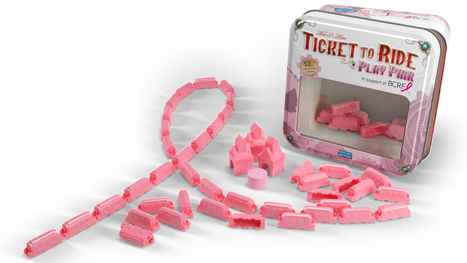 Image for Ticket to Ride gets a set of pink trains to benefit breast cancer research charity
