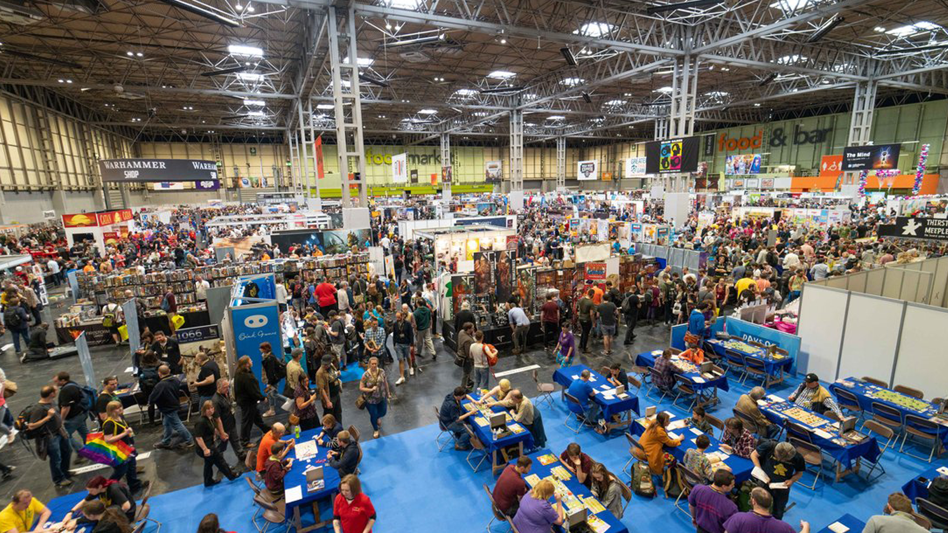 An image of the show floor for the UK Games Expo convention