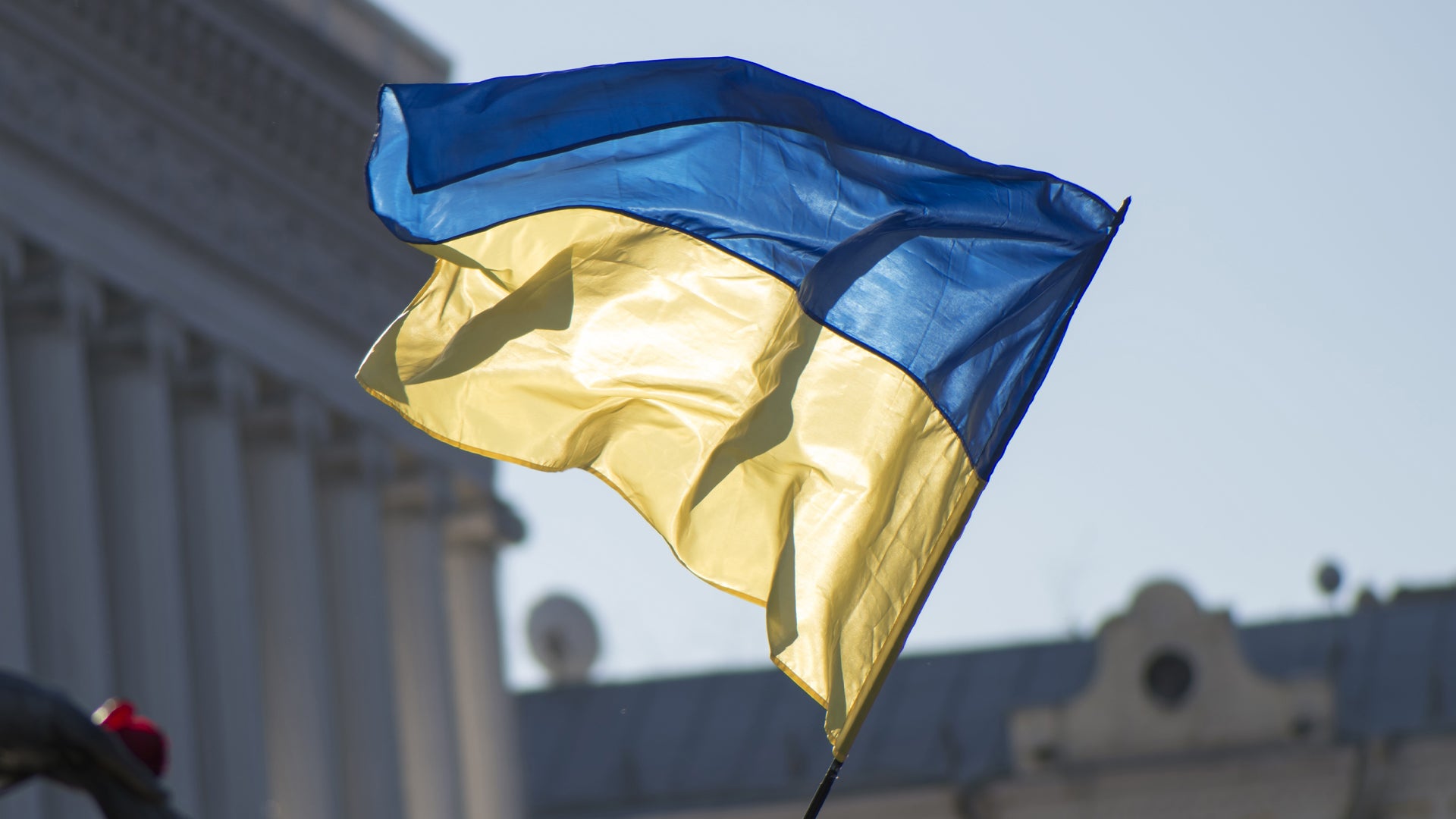 Ukraine flag waving