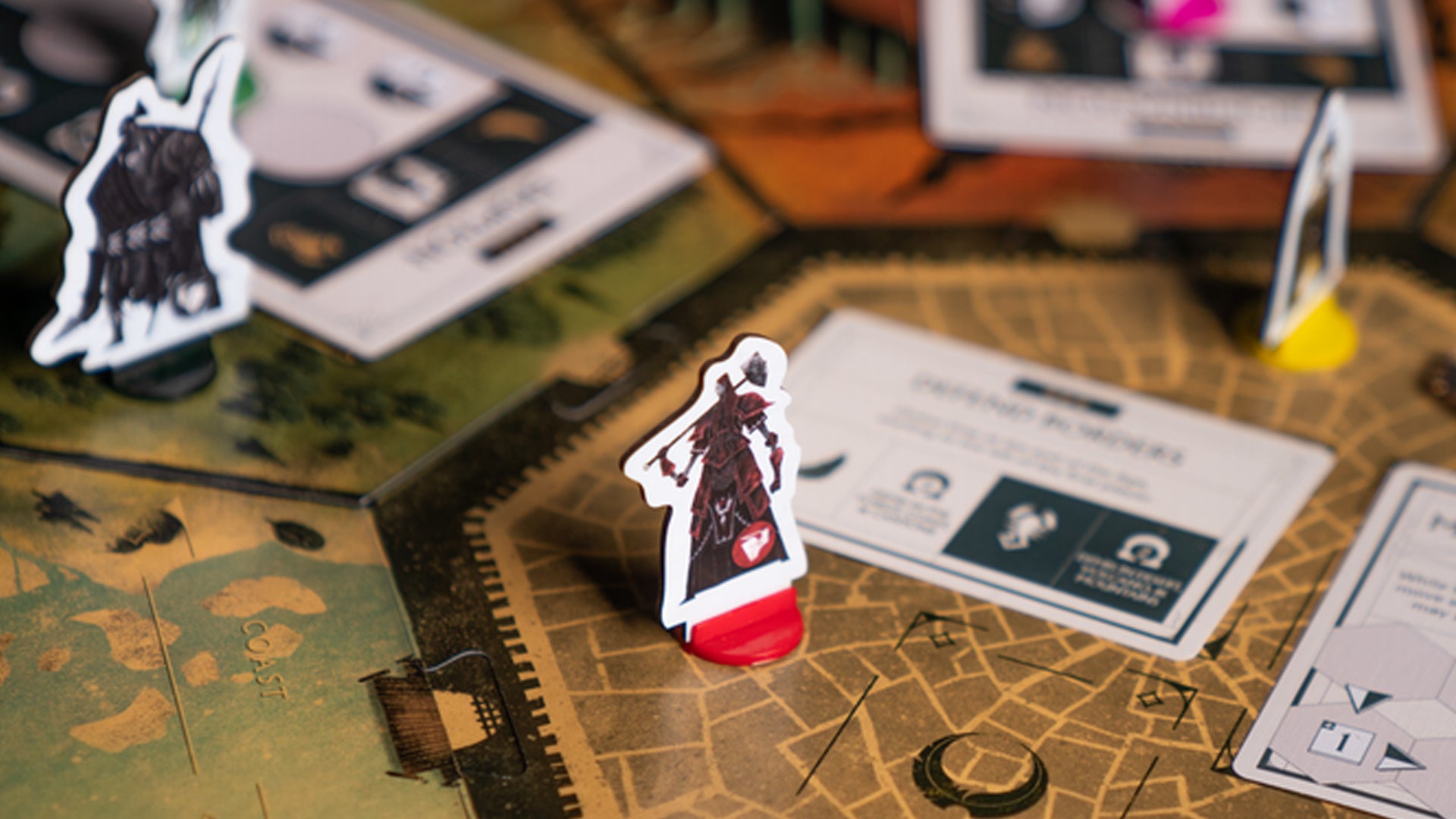 Veiled Fate board game layout standees
