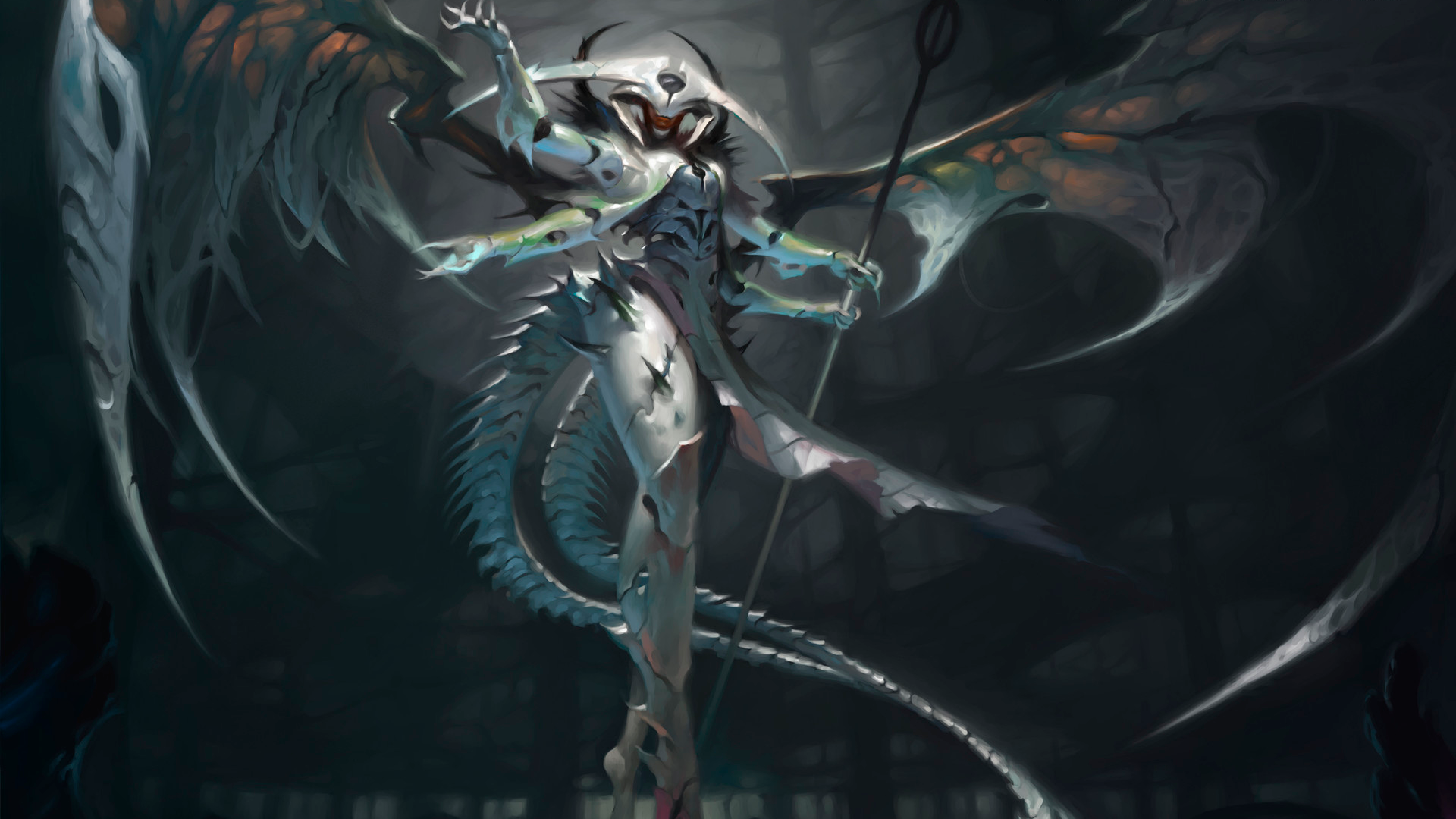 Artwork of Atraxa, Praetor's Voice card by Victor Adame for Magic: The Gathering.