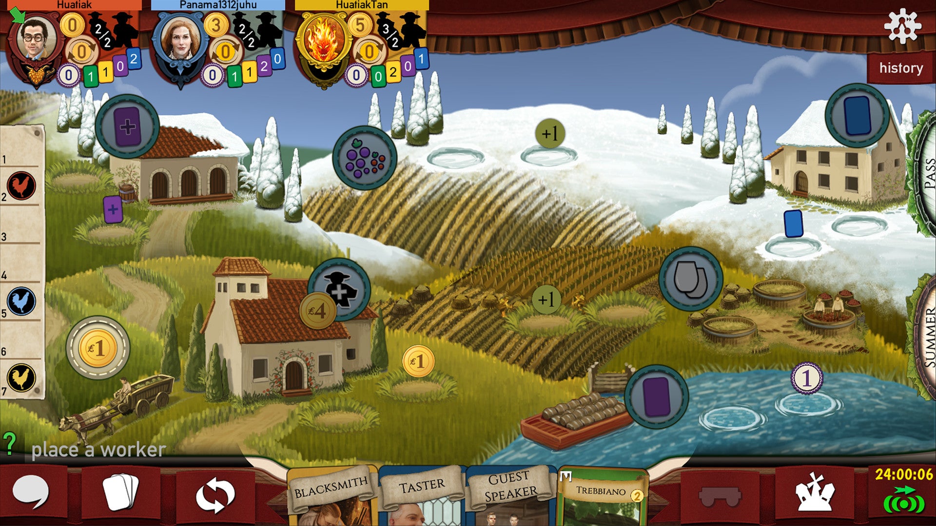 Viticulture digital board game screenshot 1