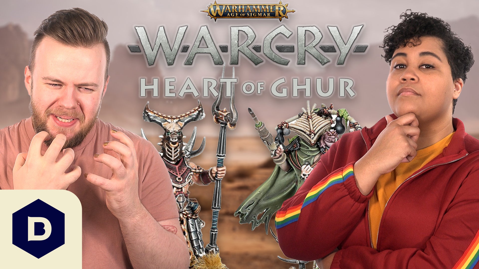 wheels and liv in a desert with warcry minis