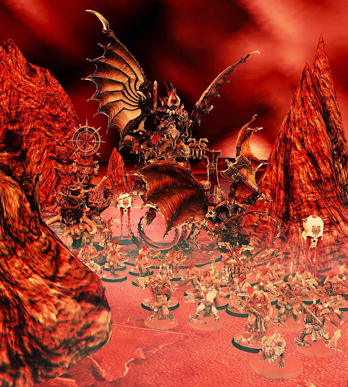 A game of Warhammer: Age of Sigmar in Tabletop Simulator
