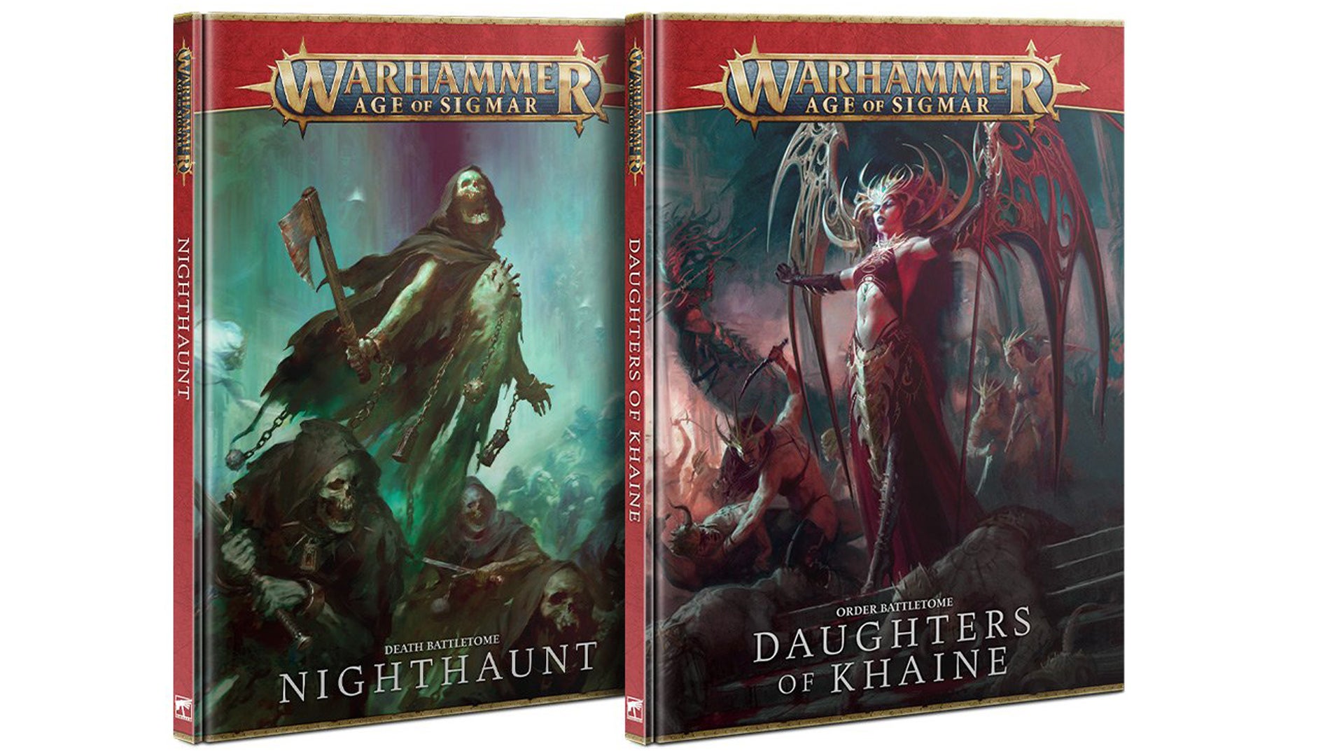 The battletomes for the Nighthaunt and Daughters of Kaine factions for Warhammer: Age of Sigmar