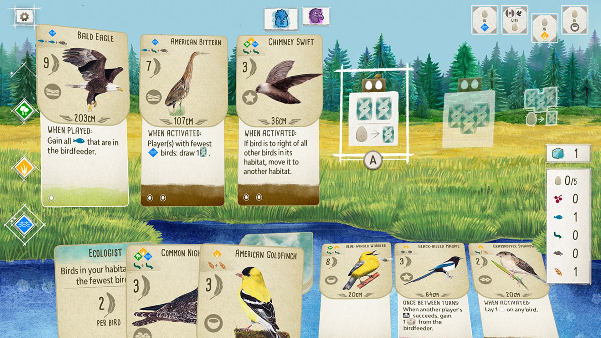 Wingspan video game screenshot