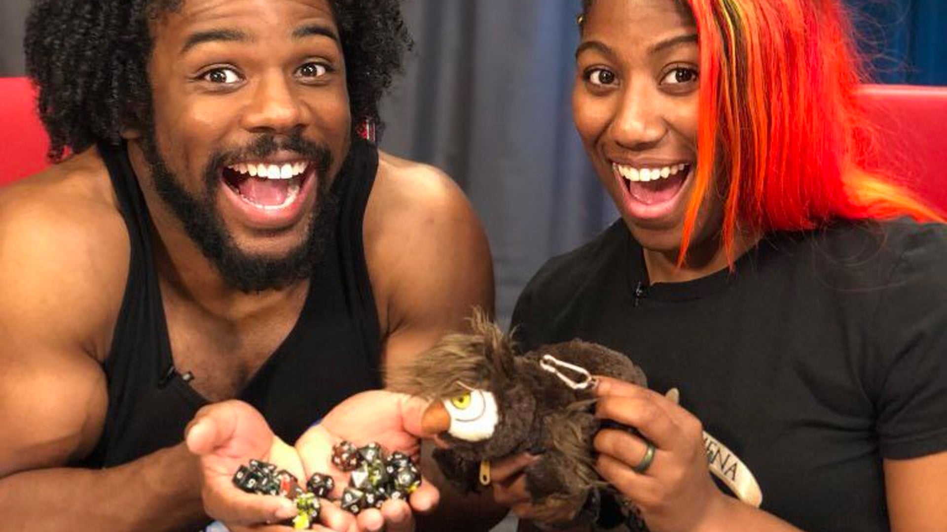 Image for WWE wrestlers Xavier Woods and Ember Moon are playing D&D with DM Aabria Iyengar next month